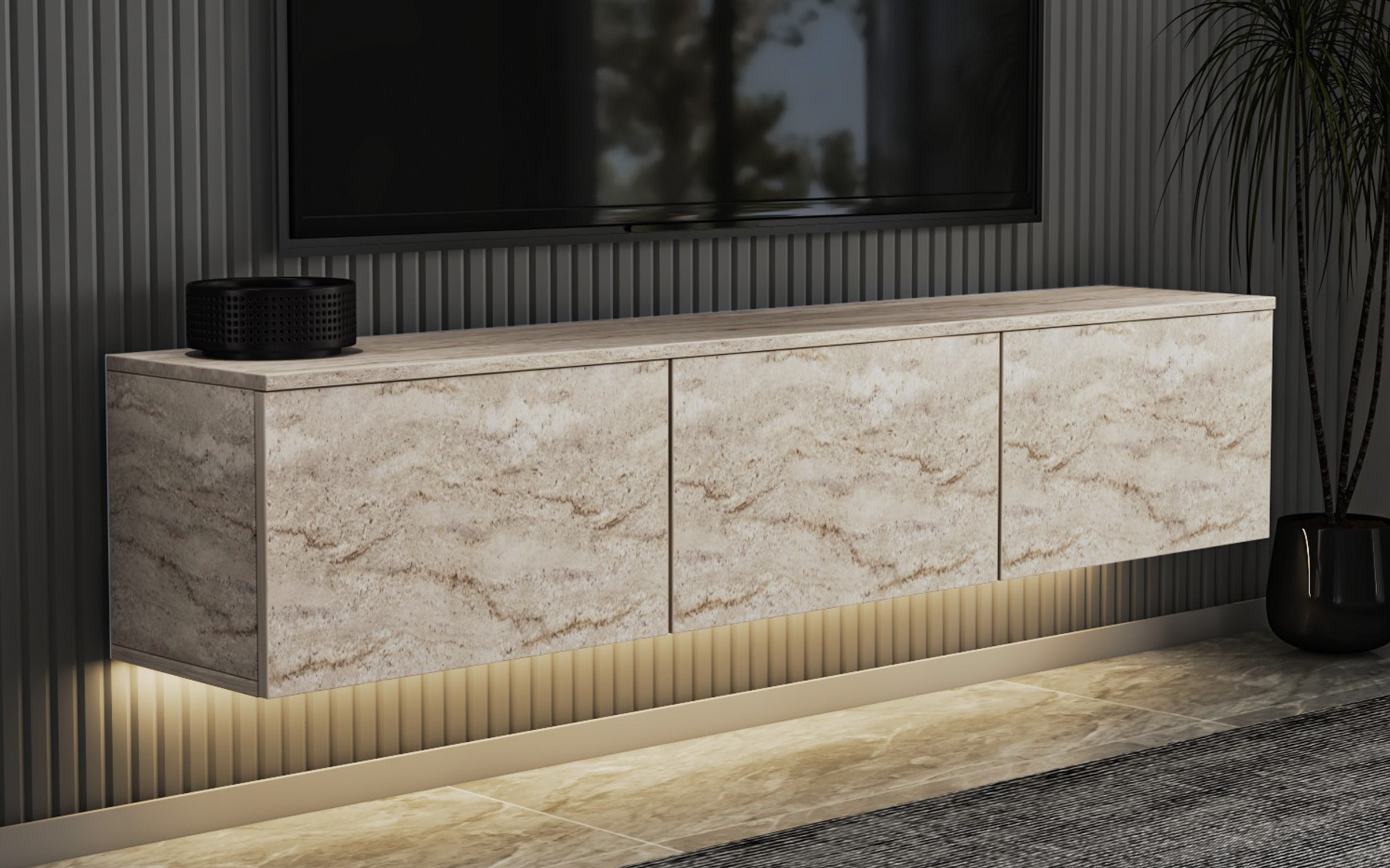 Modul TV Neon, decor travertin  4